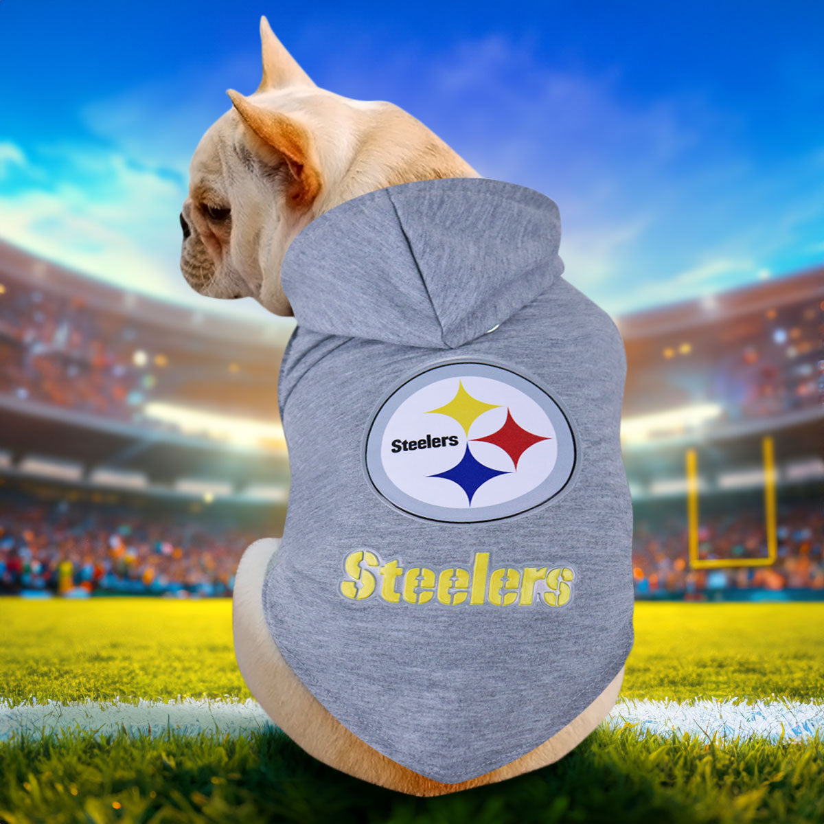 Sudadera de los Steelers para Perro, Gris