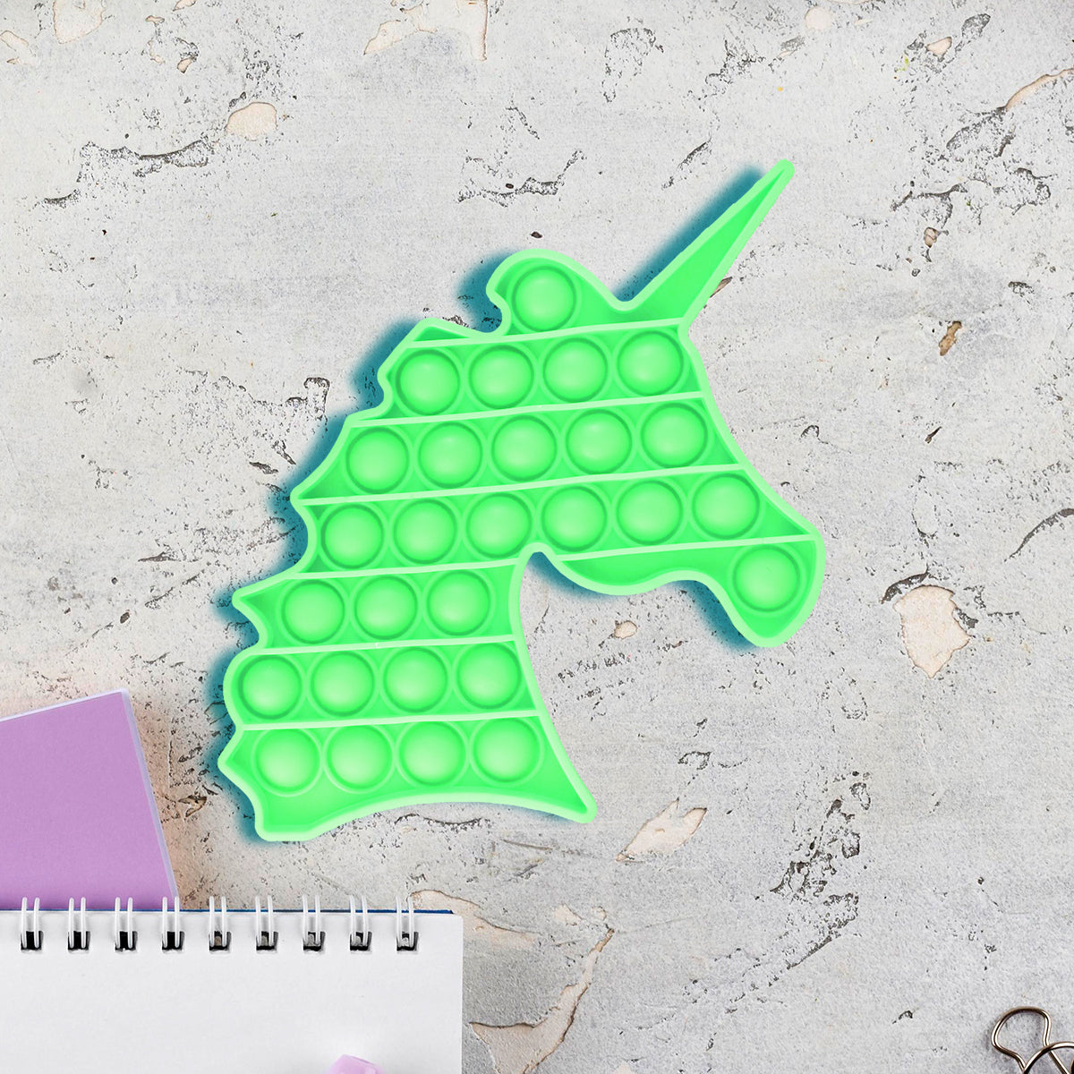 Juguete de Unicornio color Verde para Aliviar el Estrés