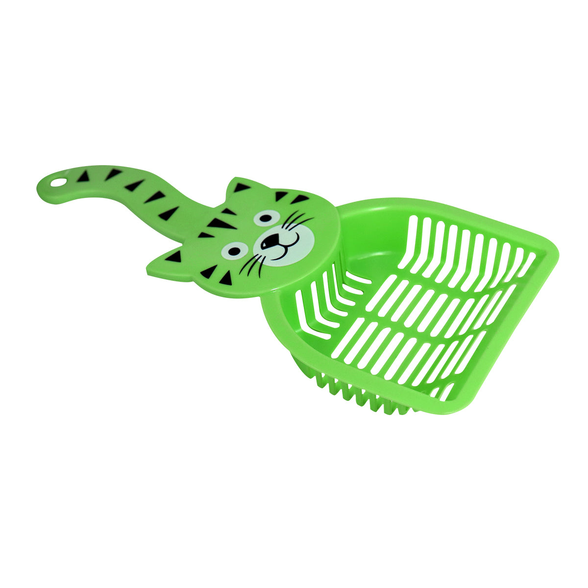 Recogedor de Arena para Gatos, Diseño Tigre, Color Verde