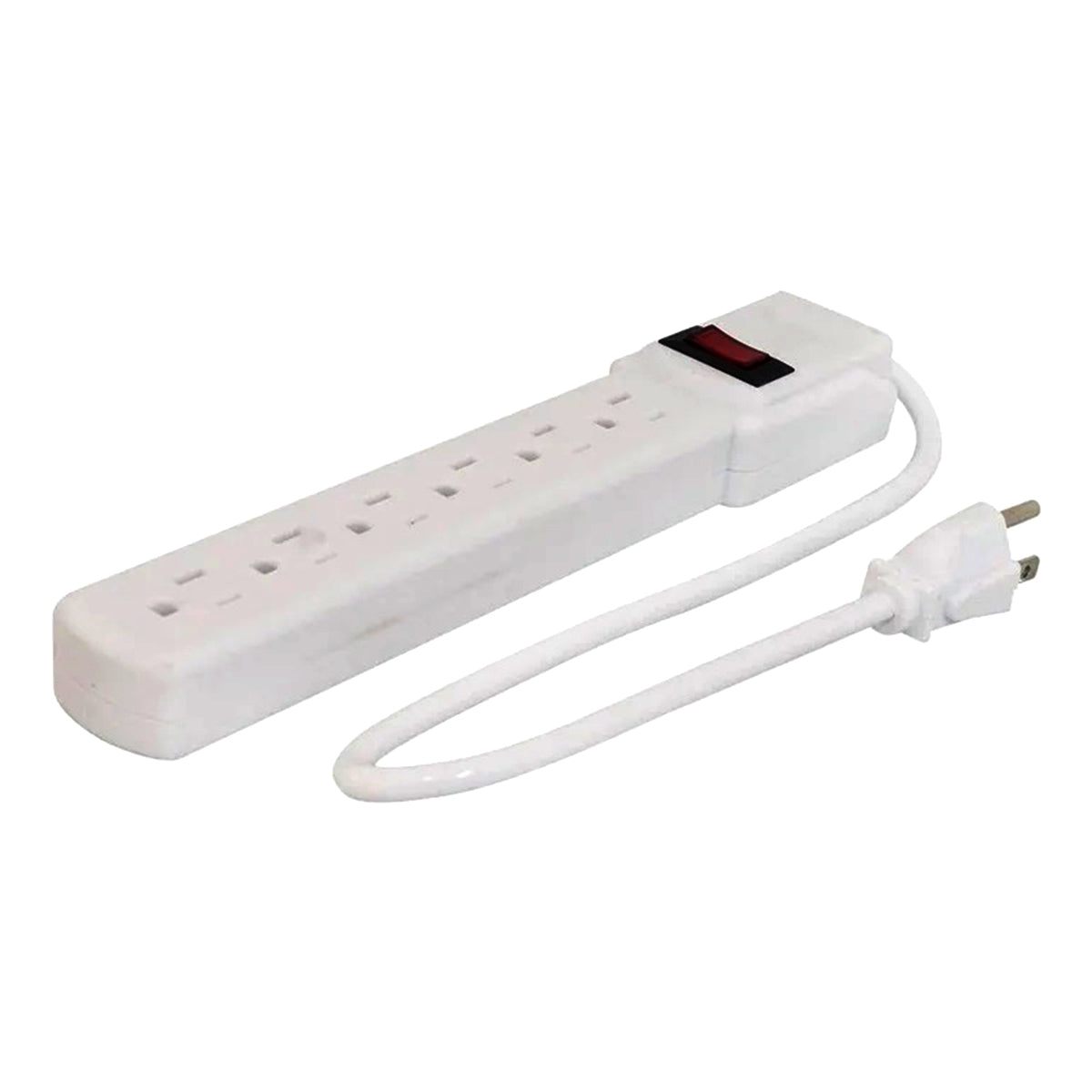 Barra Multicontacto de 6 Entradas, color Blanco, Sanelec