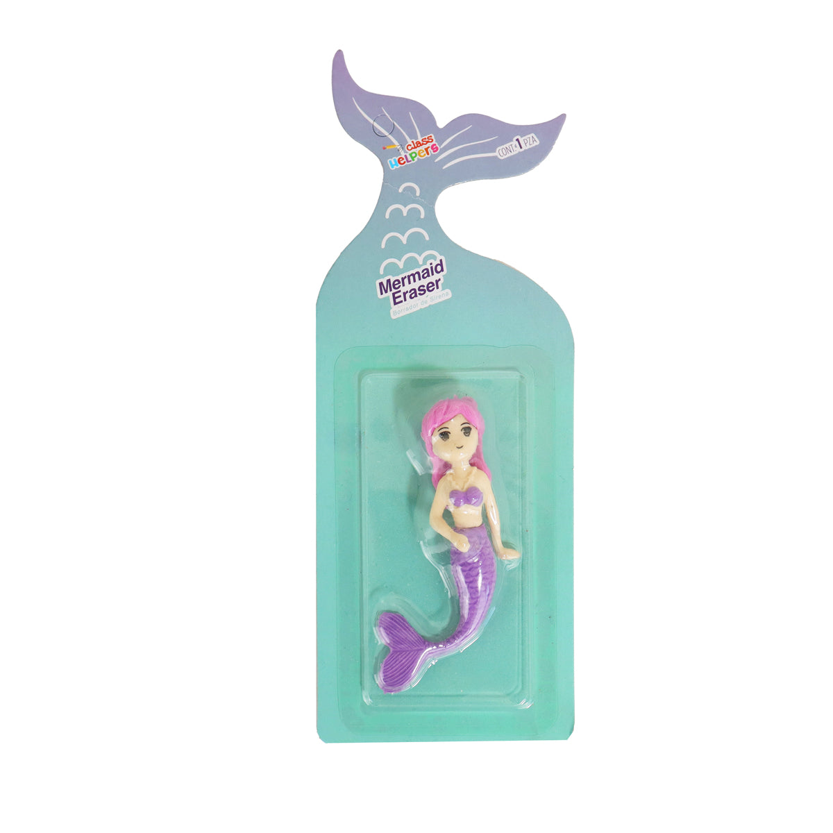 Goma de borrar en forma de Sirena, Color Morado