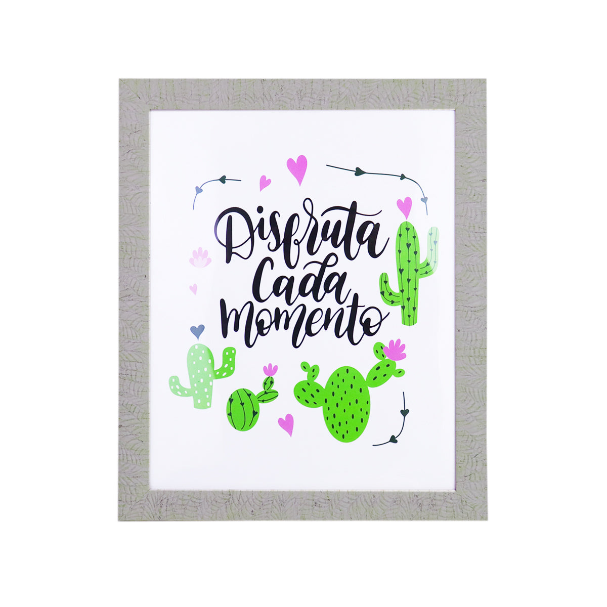 Portarretratos con Textura en Forma de Hojas color Gris 20x25cm