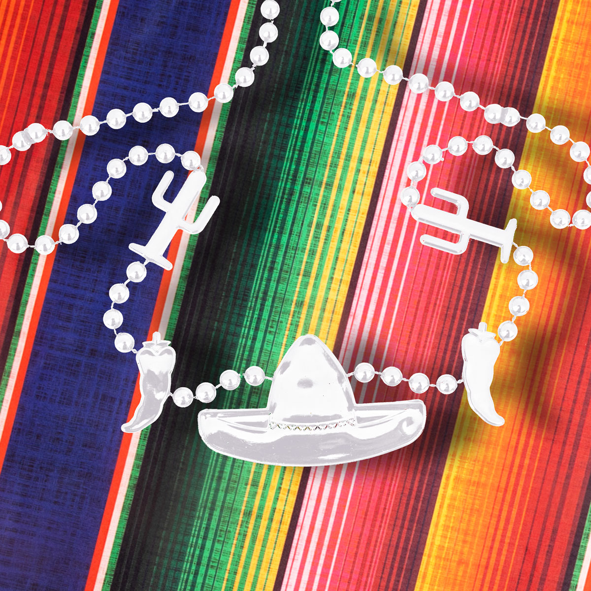 Collar con Decoración, Color Blanco, 2 pzas