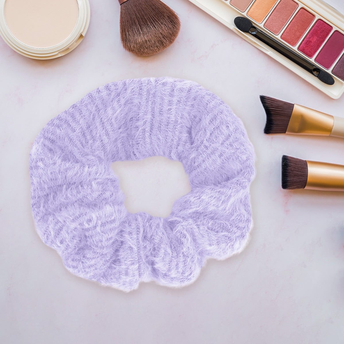 Scrunchie con Textura Suave color Lila