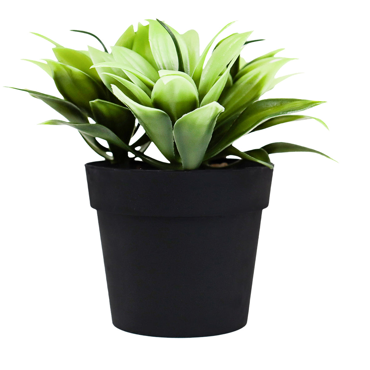 Maceta Decorativa con Planta Artificial, Color Negro