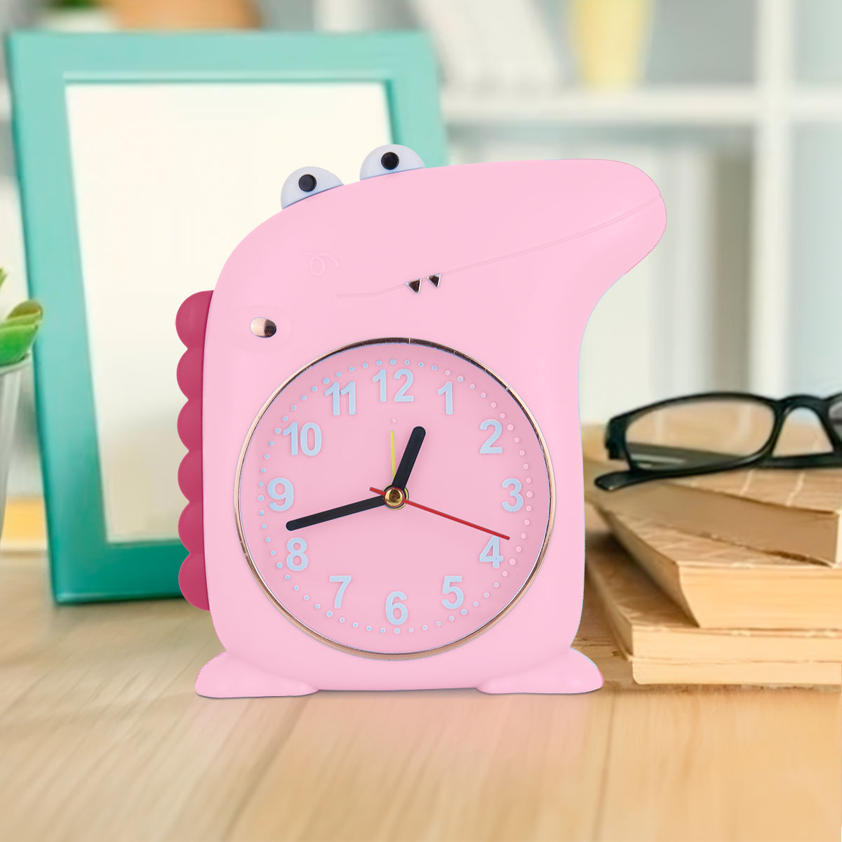 Reloj Despertador en Forma de Cocodrilo, color Rosa