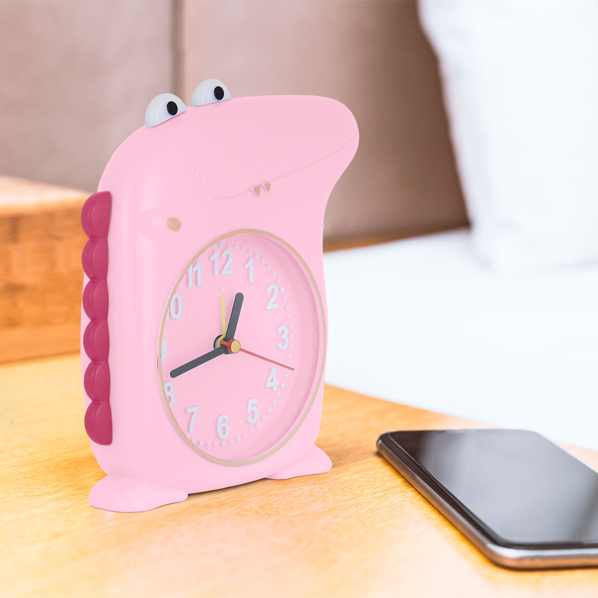 Reloj Despertador en Forma de Cocodrilo, color Rosa