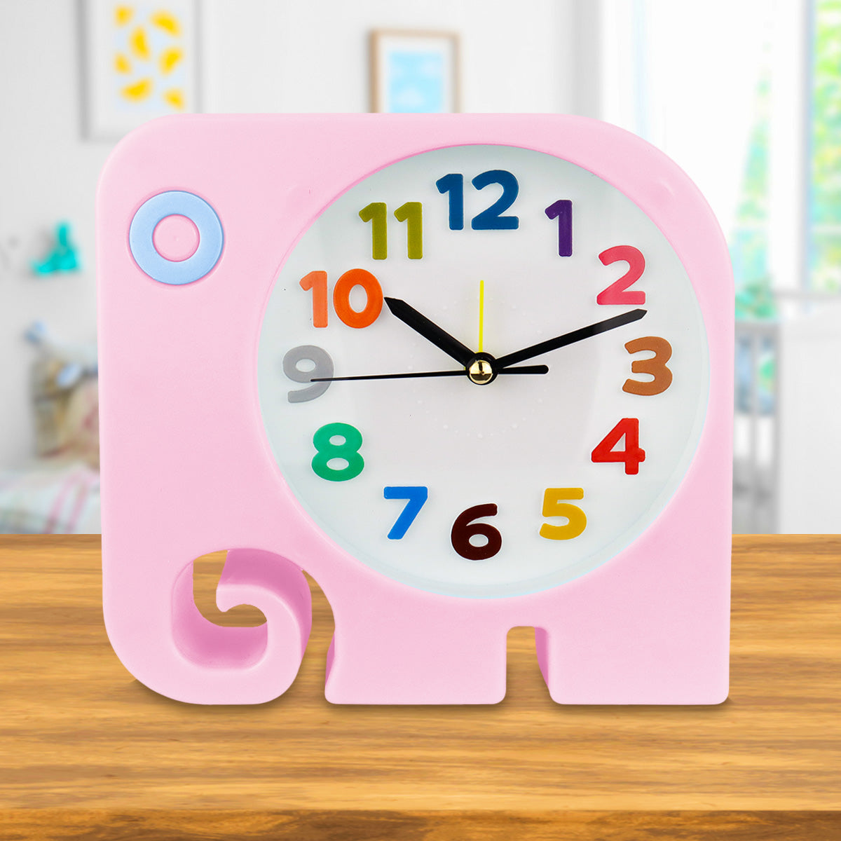 Reloj Despertador en Forma de Elefante, color Rosa