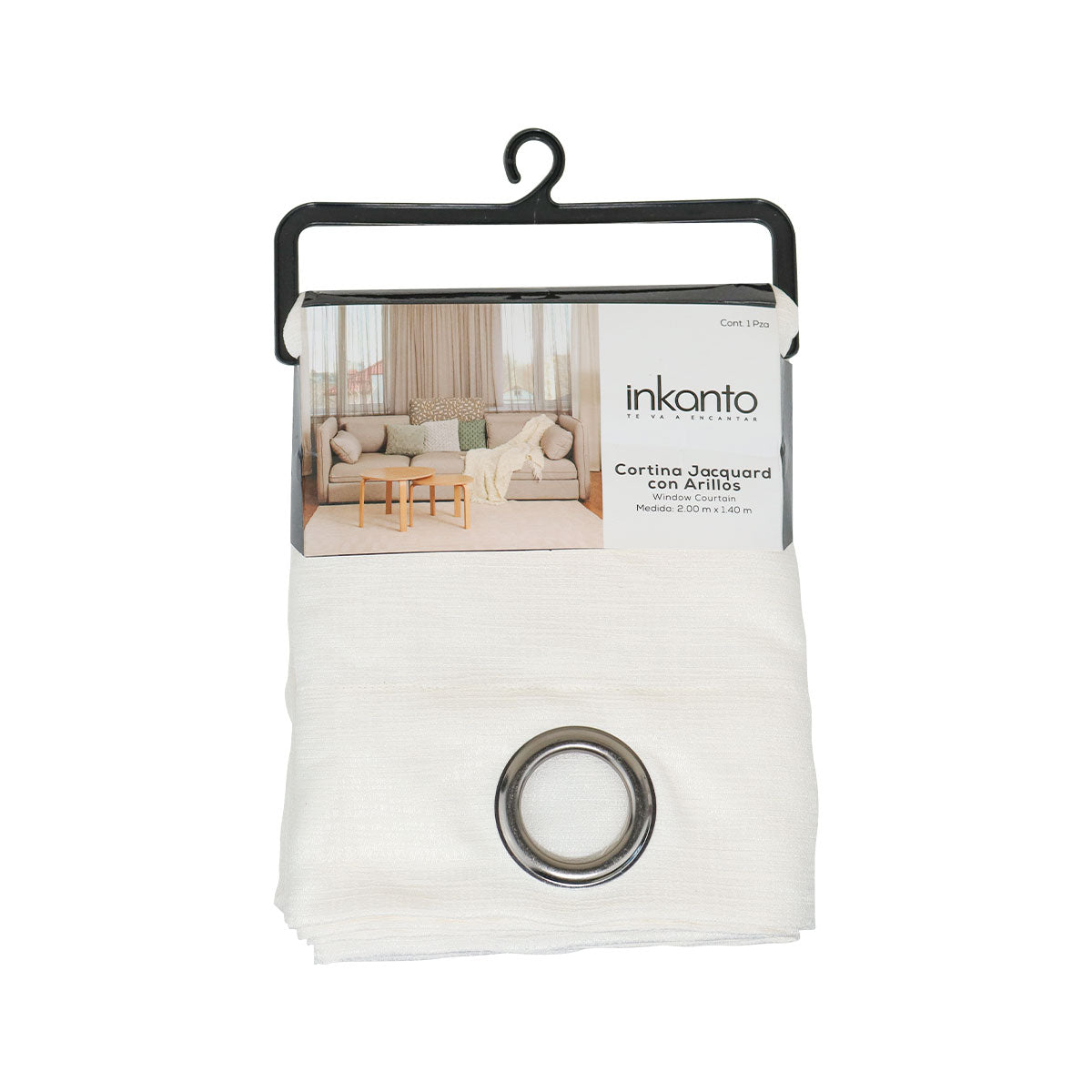 Cortina Diseño Jaspeado color Hueso 200 x 140cm