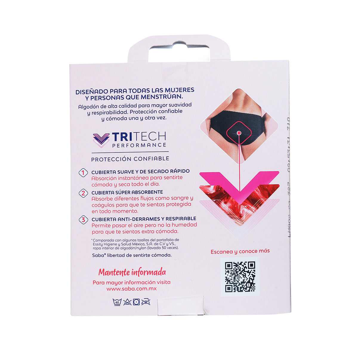 Ropa Interior Reutilizable para Periodo, Saba, Talla CH