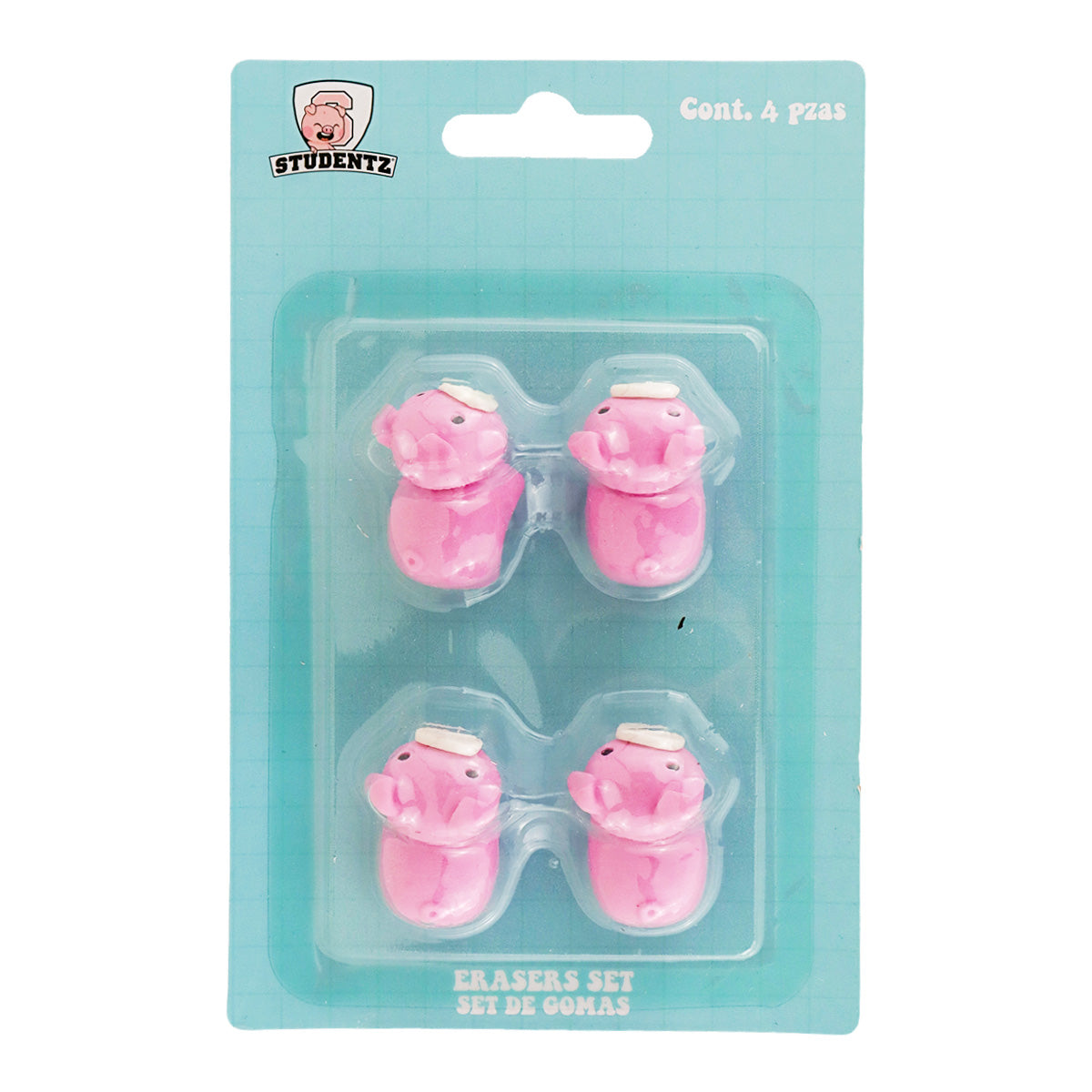 Set de 4 Gomas en Forma de Puerquito