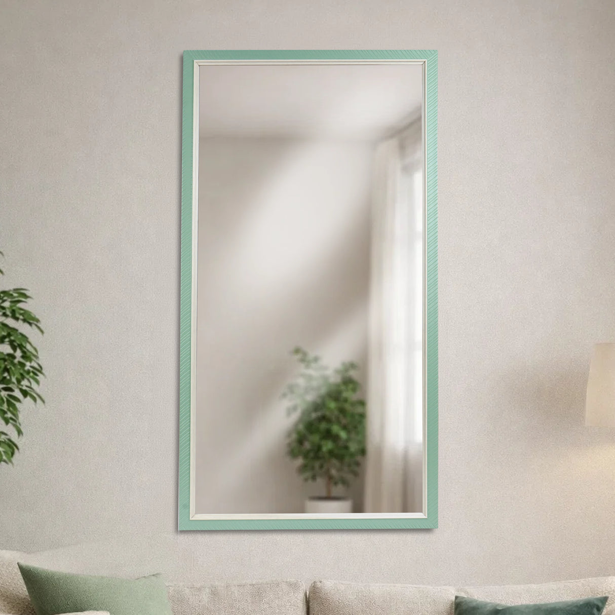Espejo, Rectangular, Color Verde