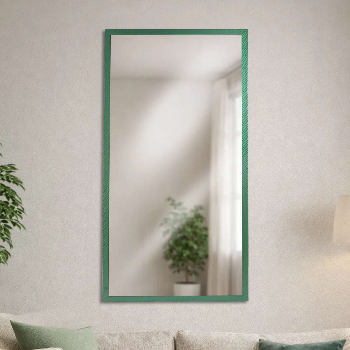 Espejo, Rectangular, Color Verde Oscuro