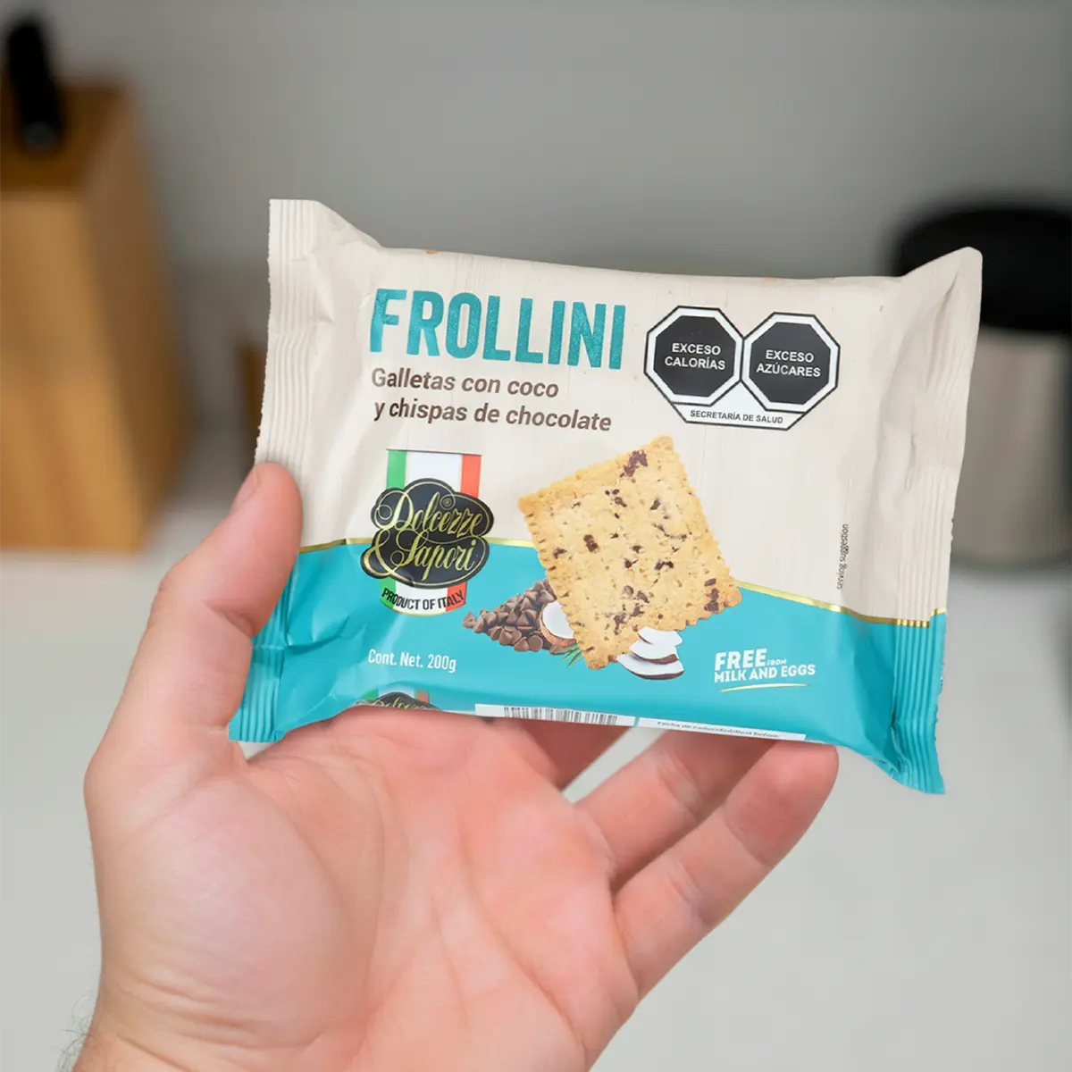 Galletas Coco y Chispas de Chocolate, Frollini, 200 gr