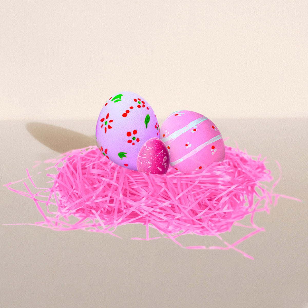 Pasto Decorativo para Pascua, color Rosa, 43gr