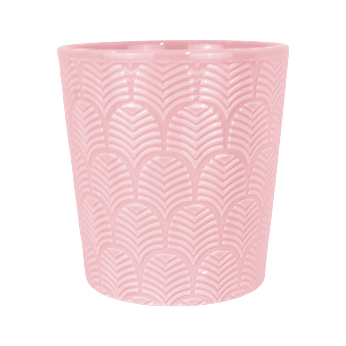 Maceta con Diseño Textura, Cerámica, Color Rosa