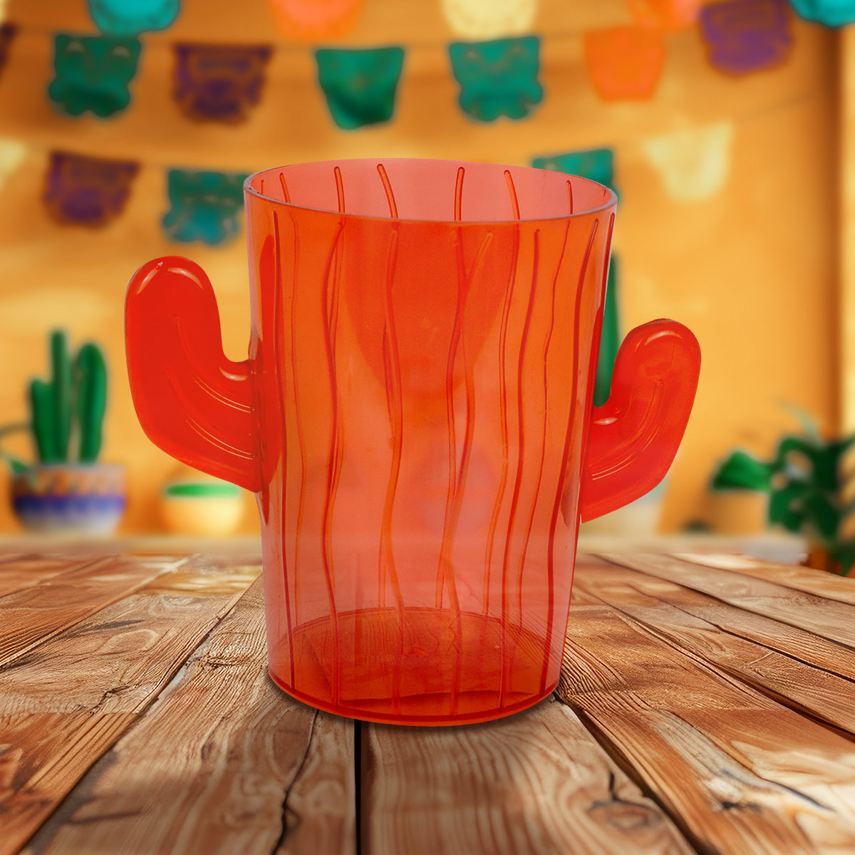 Vaso, Forma Cactus, Color Rojo, 500 ml