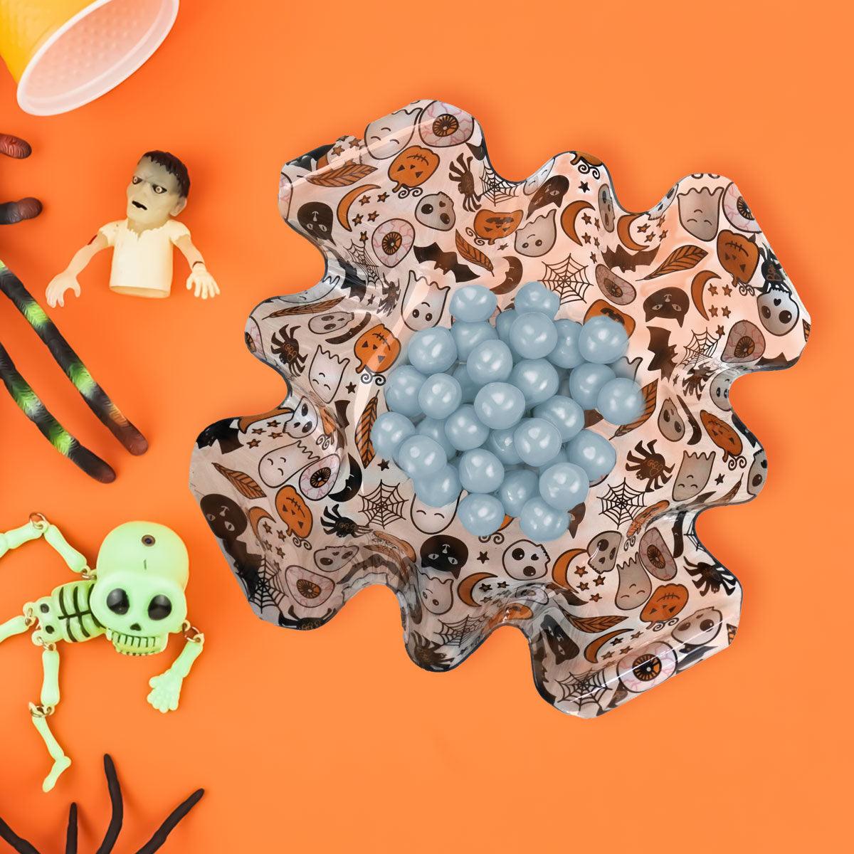 Bowl de Acrílico con Diseño de Halloween