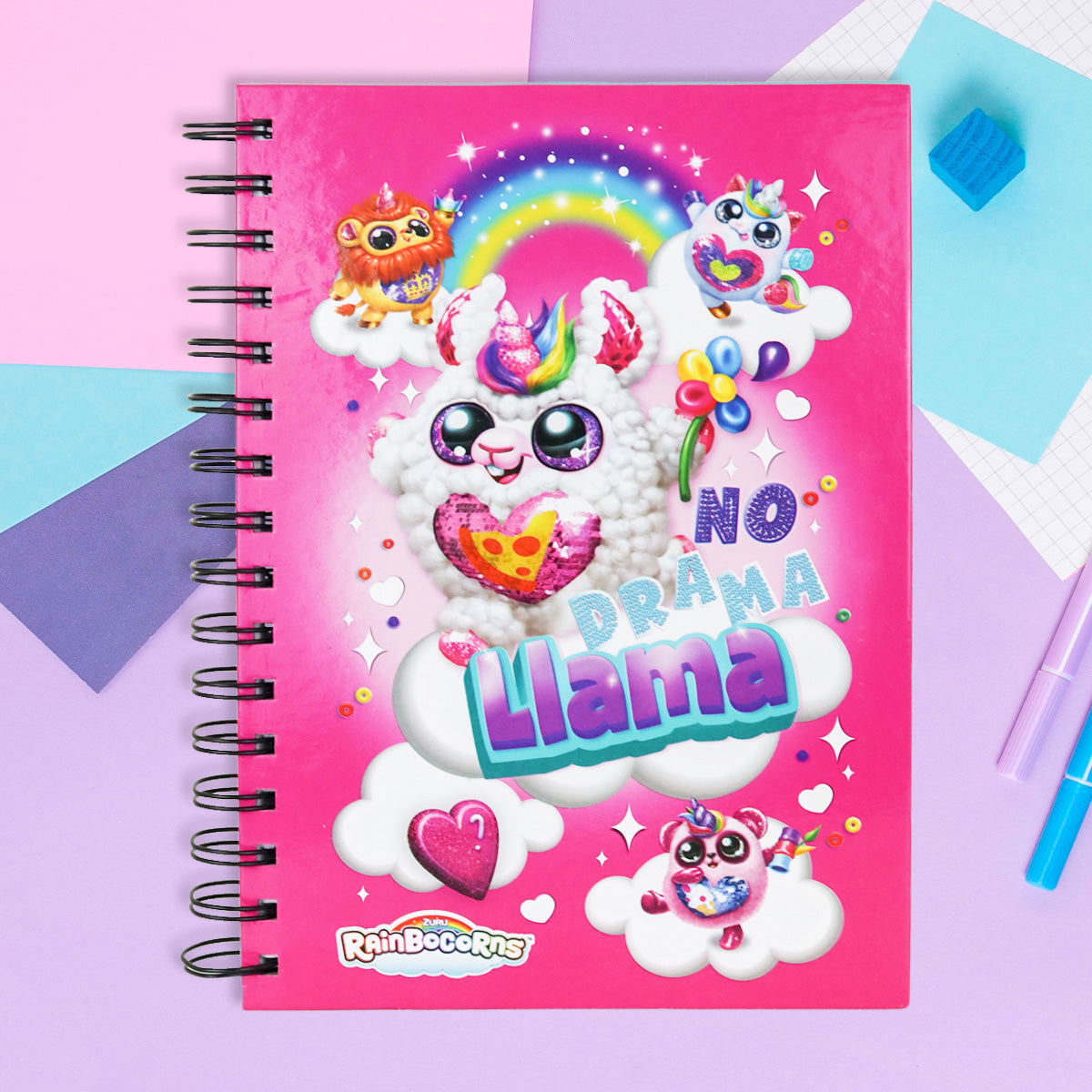 Libreta Rainbocorns, color Rosa