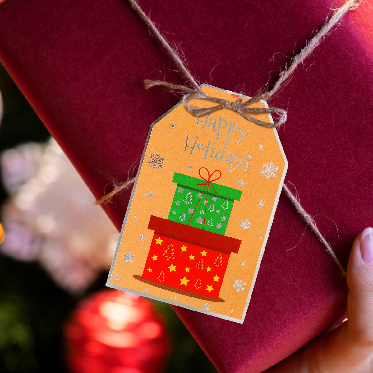 Gift Tags Navideños, Happy Holidays, 8 pzas