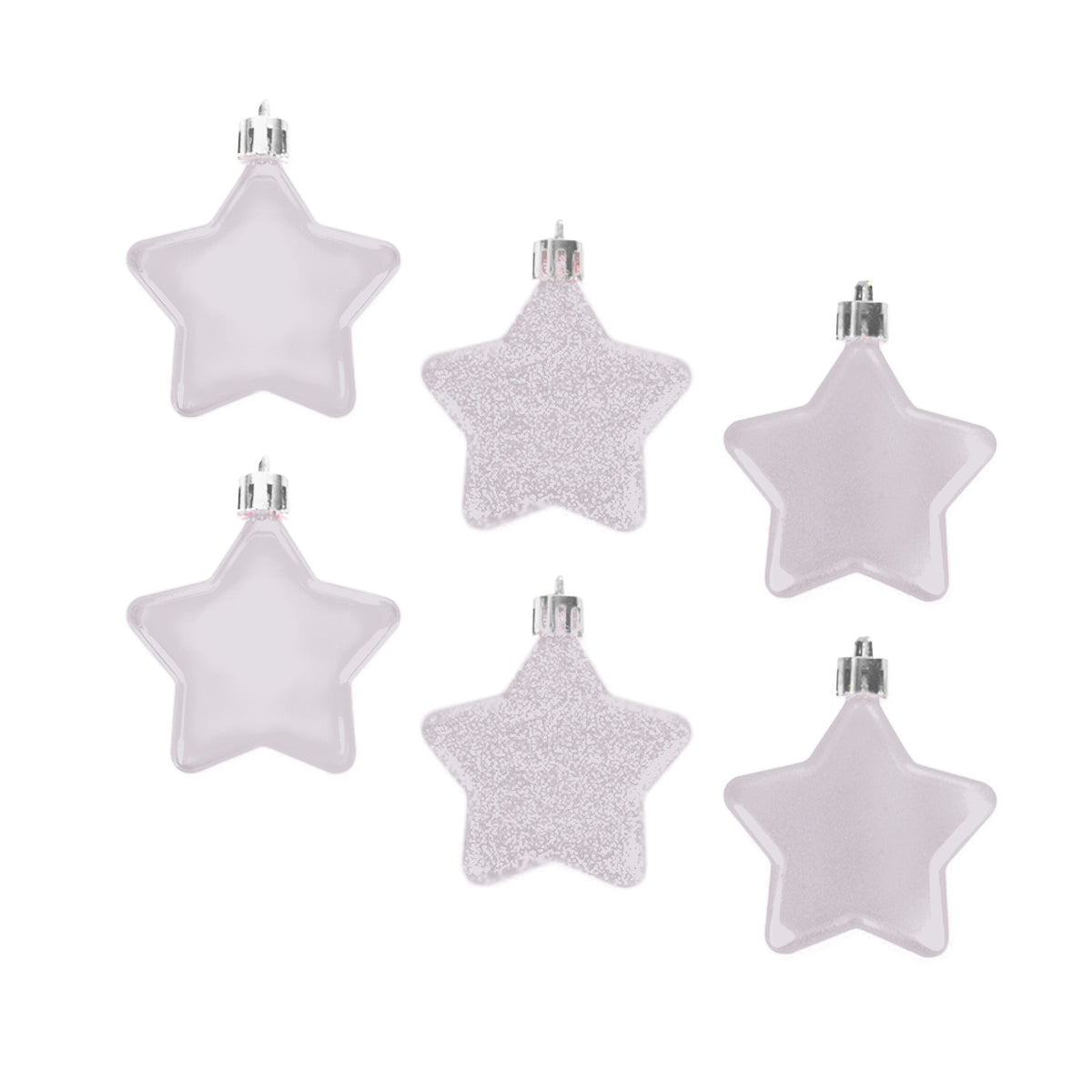 Set de Mini Estrellas, 6 pzas, Color Blanco
