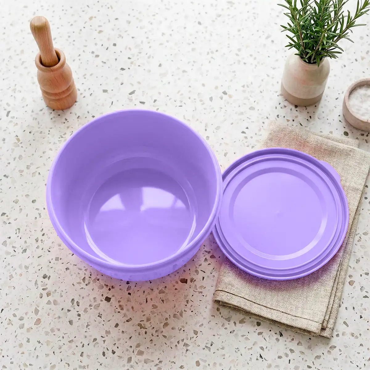 Contenedor Hermético, Circular, Color Morado