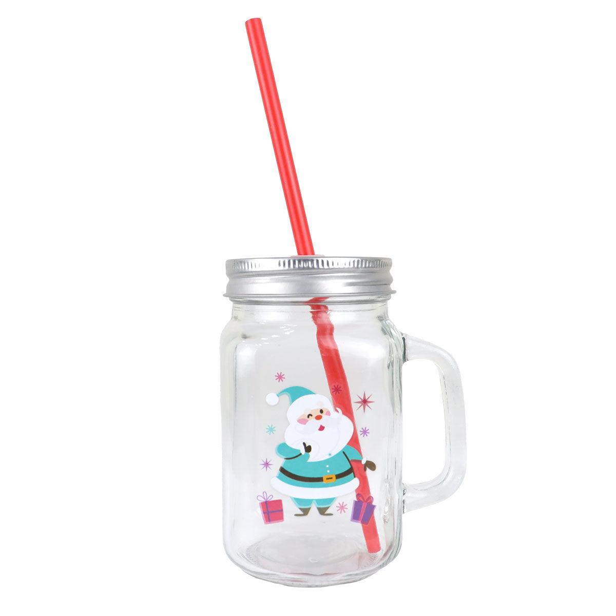 Tarro de Cristal con Tapa, Santa Claus Azul