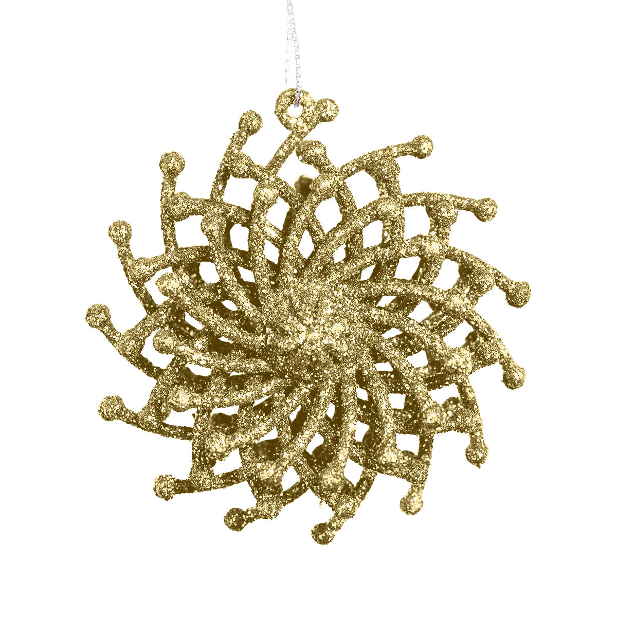 Ornamentos Navideños con Glitter, Color Oro, 6 cm
