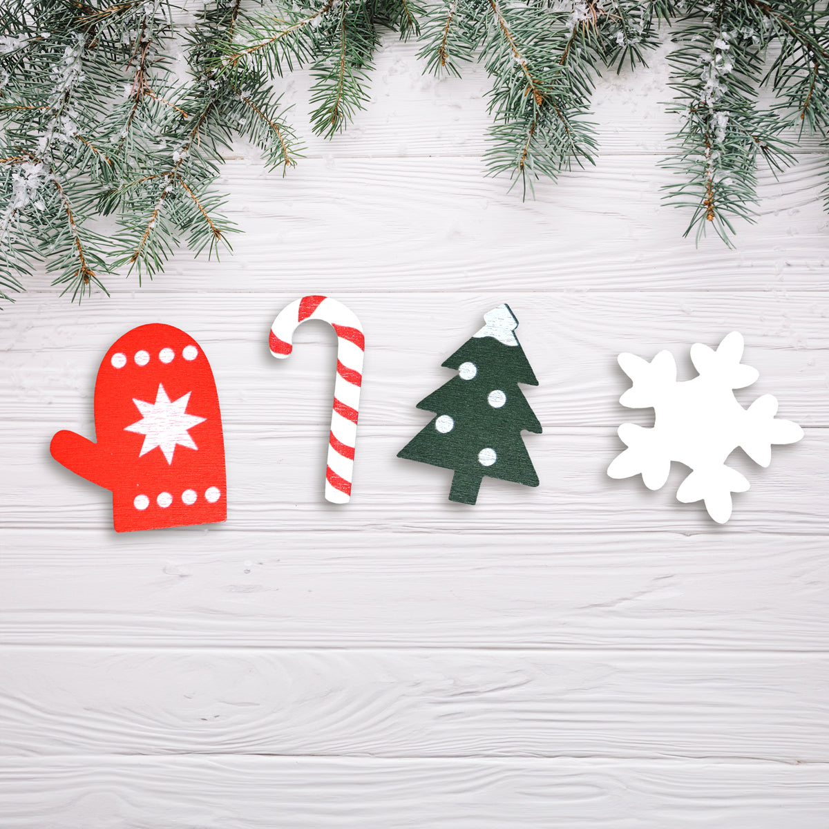 Set de Adornos Navideños de MDF