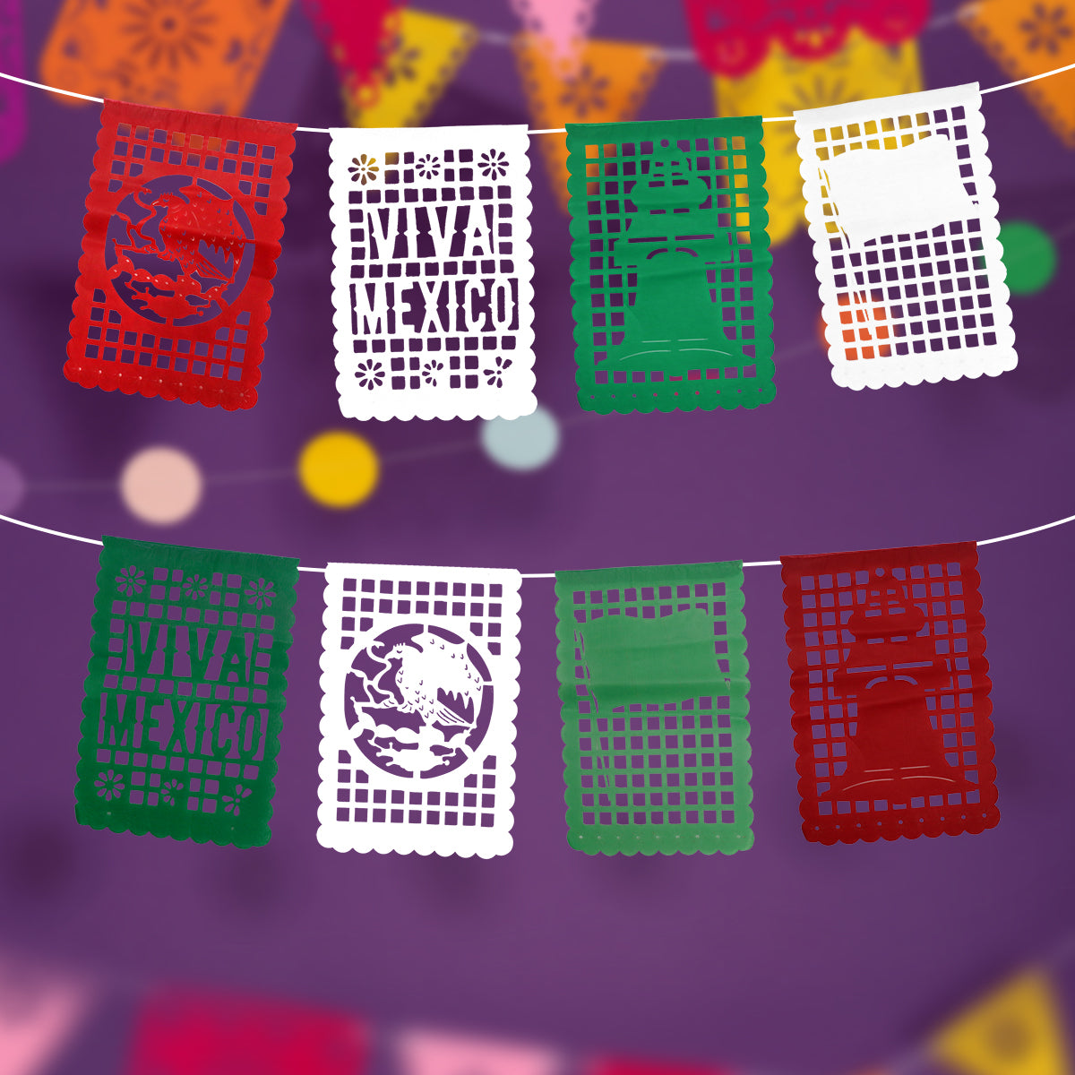 Papel Picado, Fiestas Patrias, Colores, 2.6 m