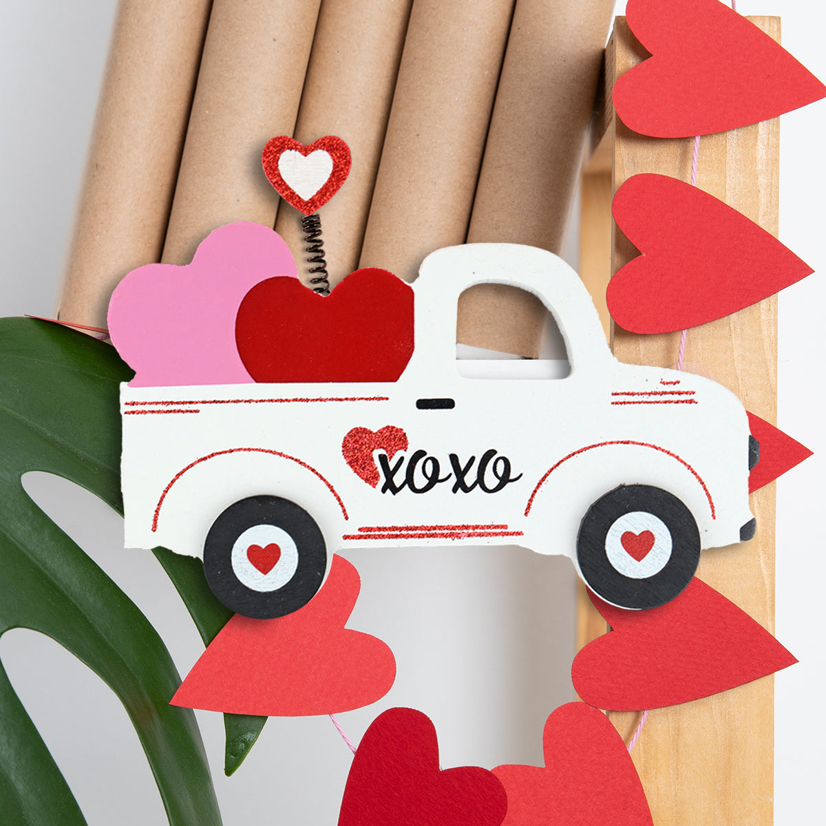 MDF Decorativo Camioneta XOXO San Valentín, color Blanco