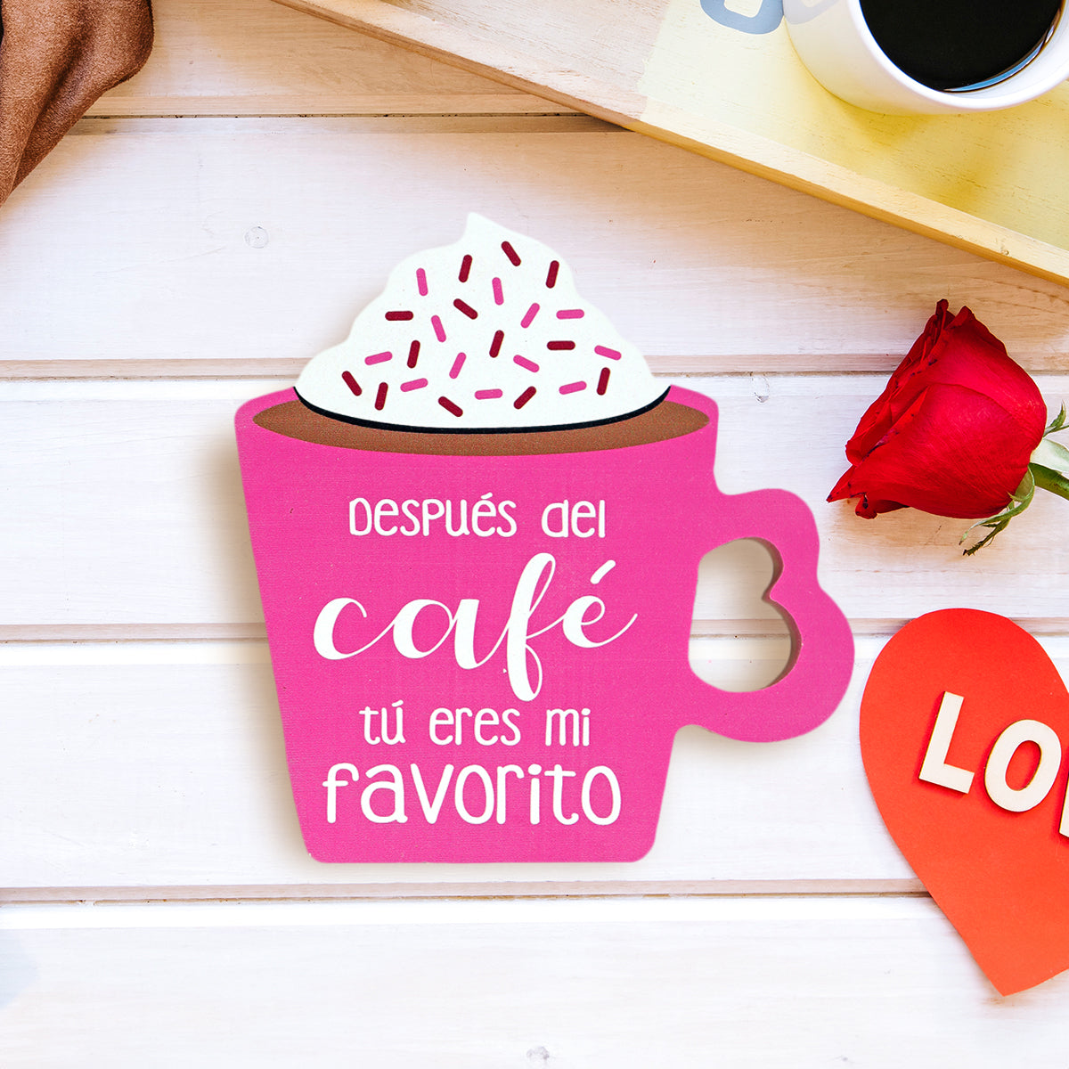 MDF Decorativo Taza San Valentín, color Fiusha
