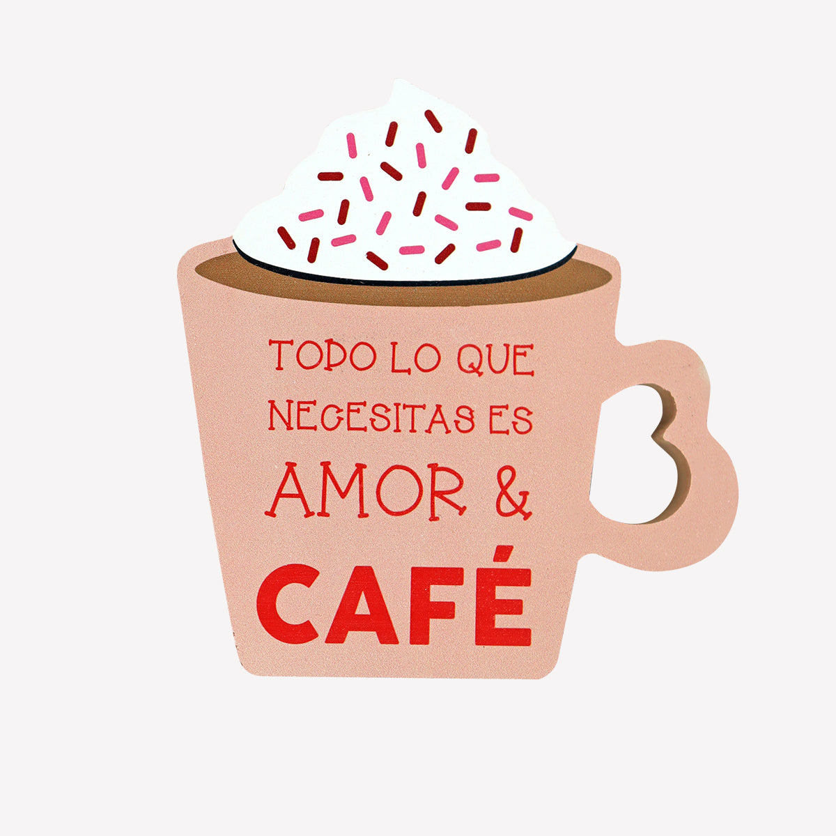 MDF Decorativo Taza San Valentín, color Rosa