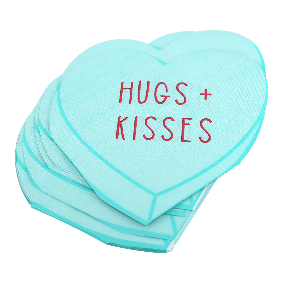 Servilletas Desechables con Diseño de Corazón, Kisses color Aqua