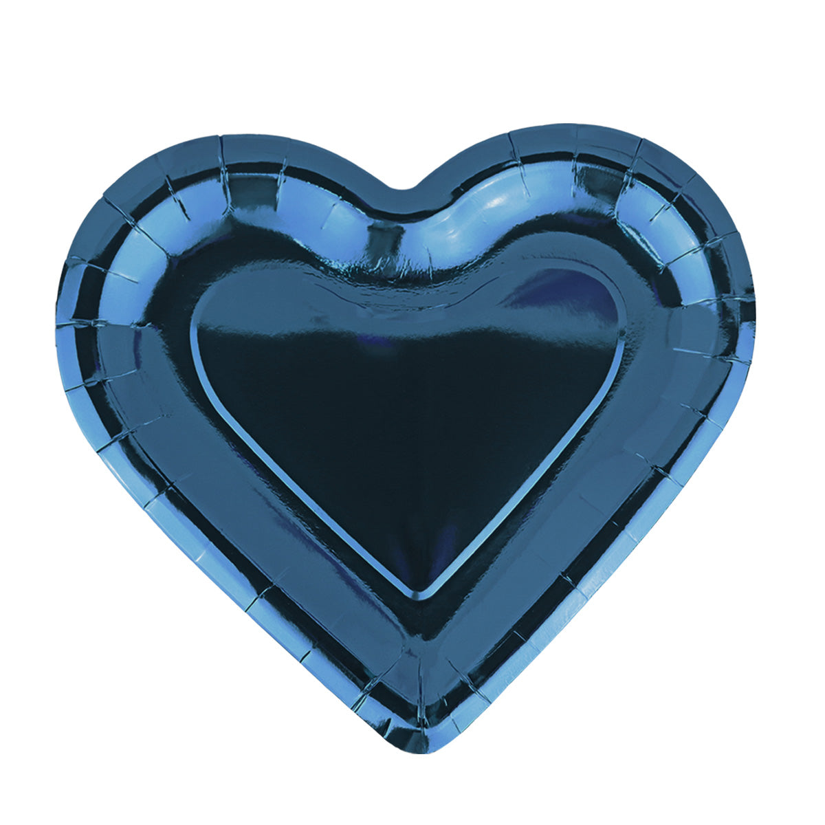 Platos de Corazón de Papel, color Azul