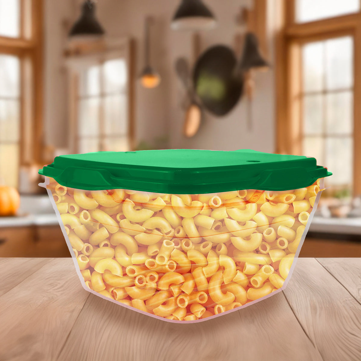 Contenedor Transparente, Tapa Color Verde, 1.8 L