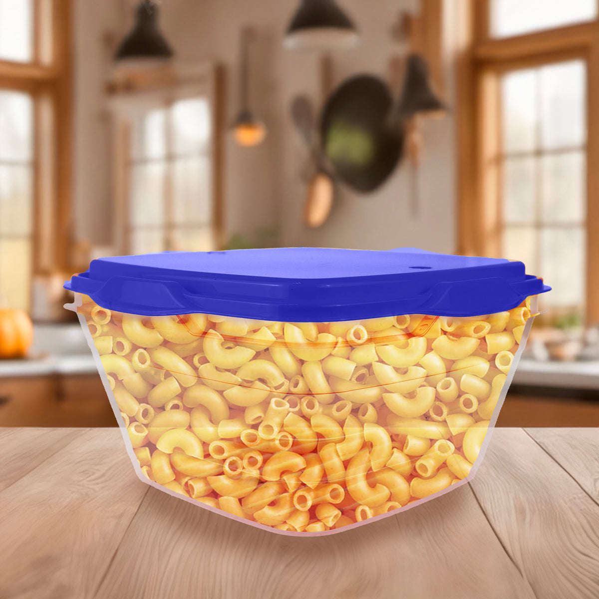 Contenedor Transparente, Tapa Color Azul, 1.8 L
