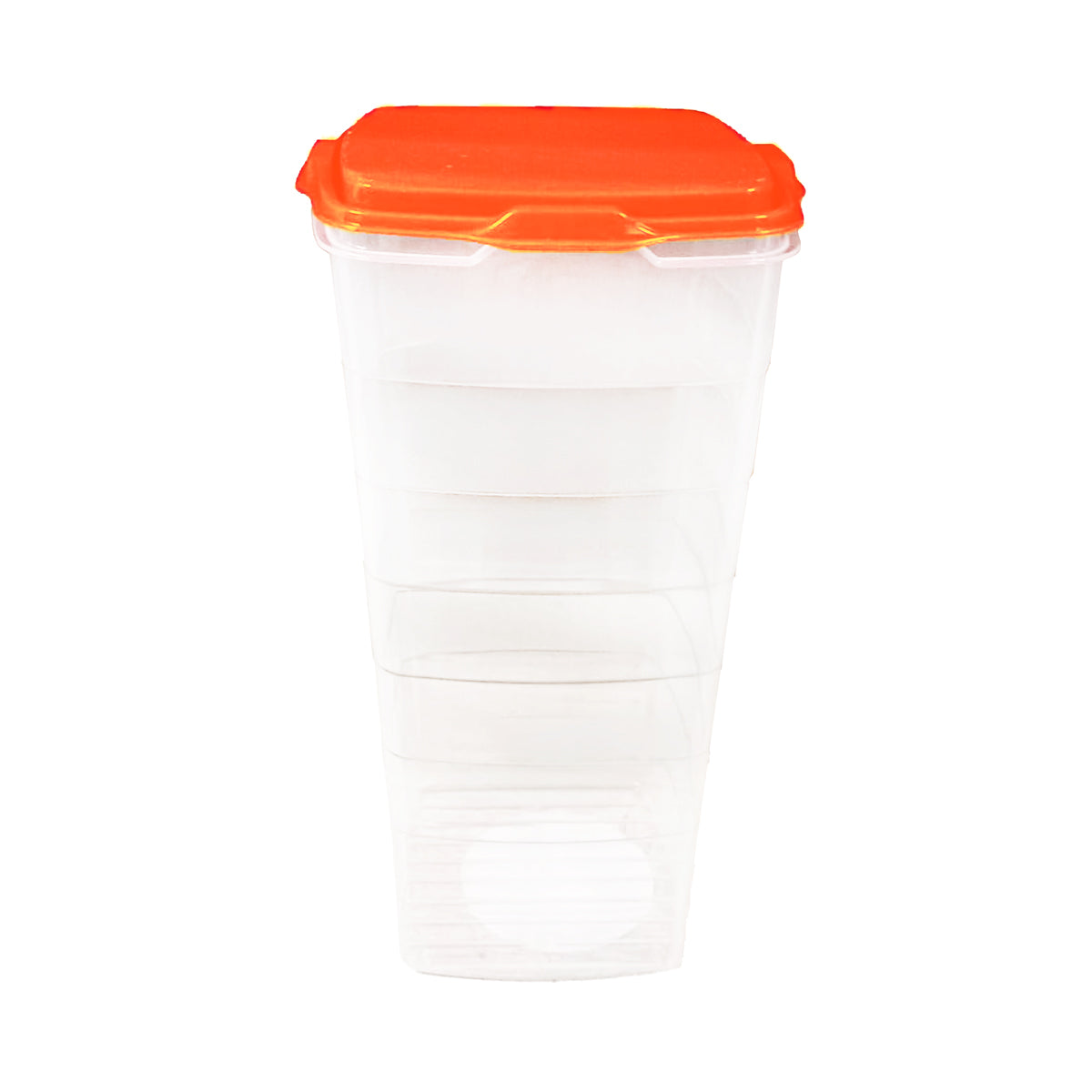 Contenedor Transparente, Tapa Color Naranja, 1.2 L