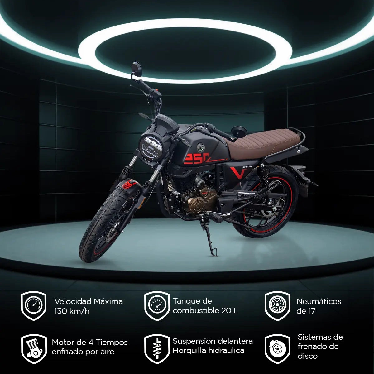 Motocicleta Kiwo KW250 2025 color Plata