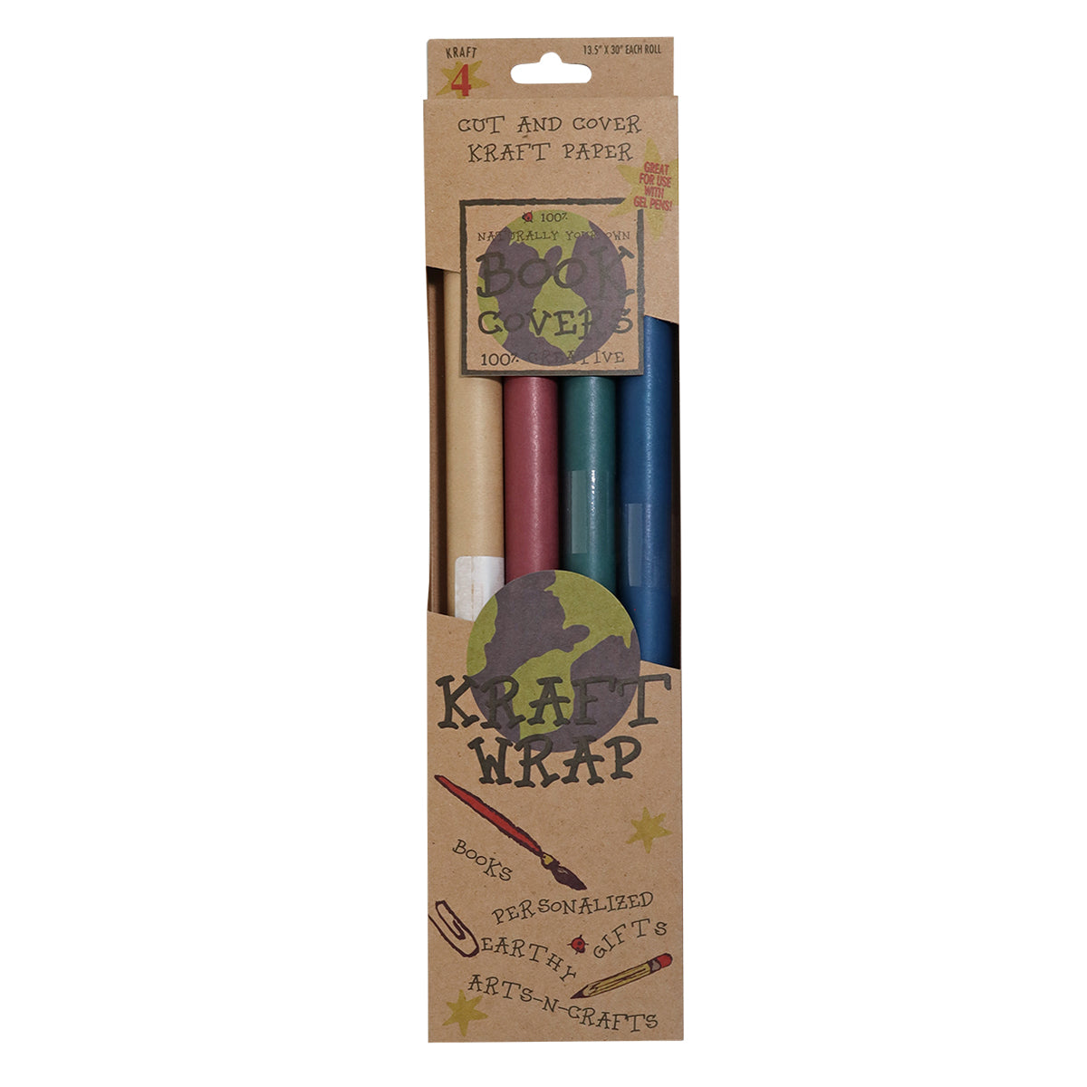 Forro Kraft, Colores, 4 pzas