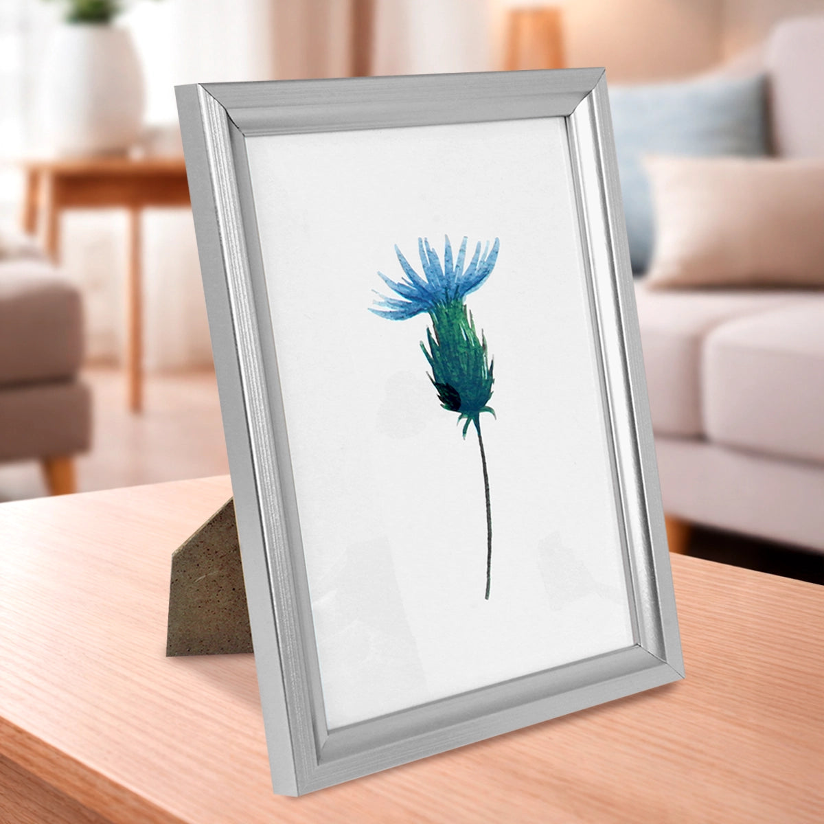 Portarretrato, Flor, Color Plata