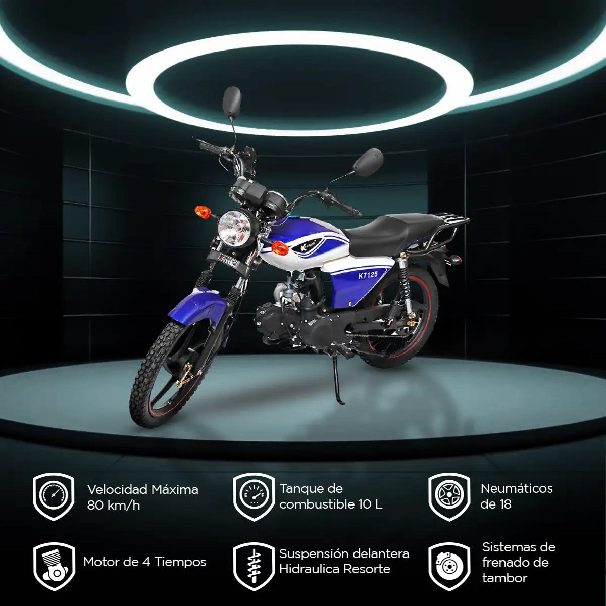 Motocicleta Kiwo KT-125L, color Azul
