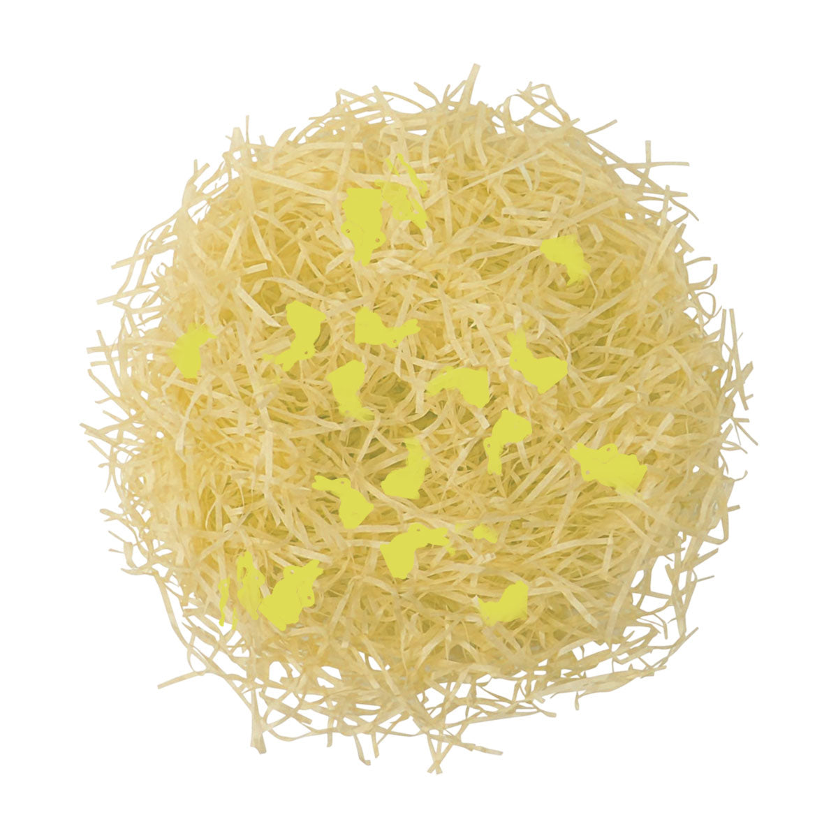 Pasto Decorativo de Plástico con Confetti "Happy Easter", Color Amarillo, 43gr