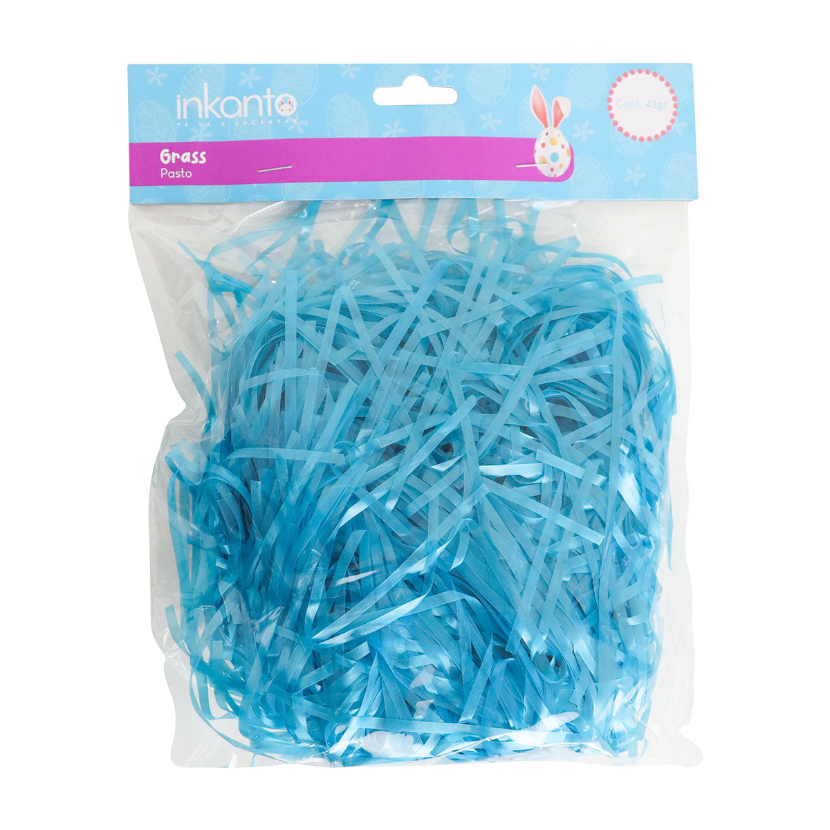 Pasto de Plástico Decorativo para Pascua, Color Azul, 43gr