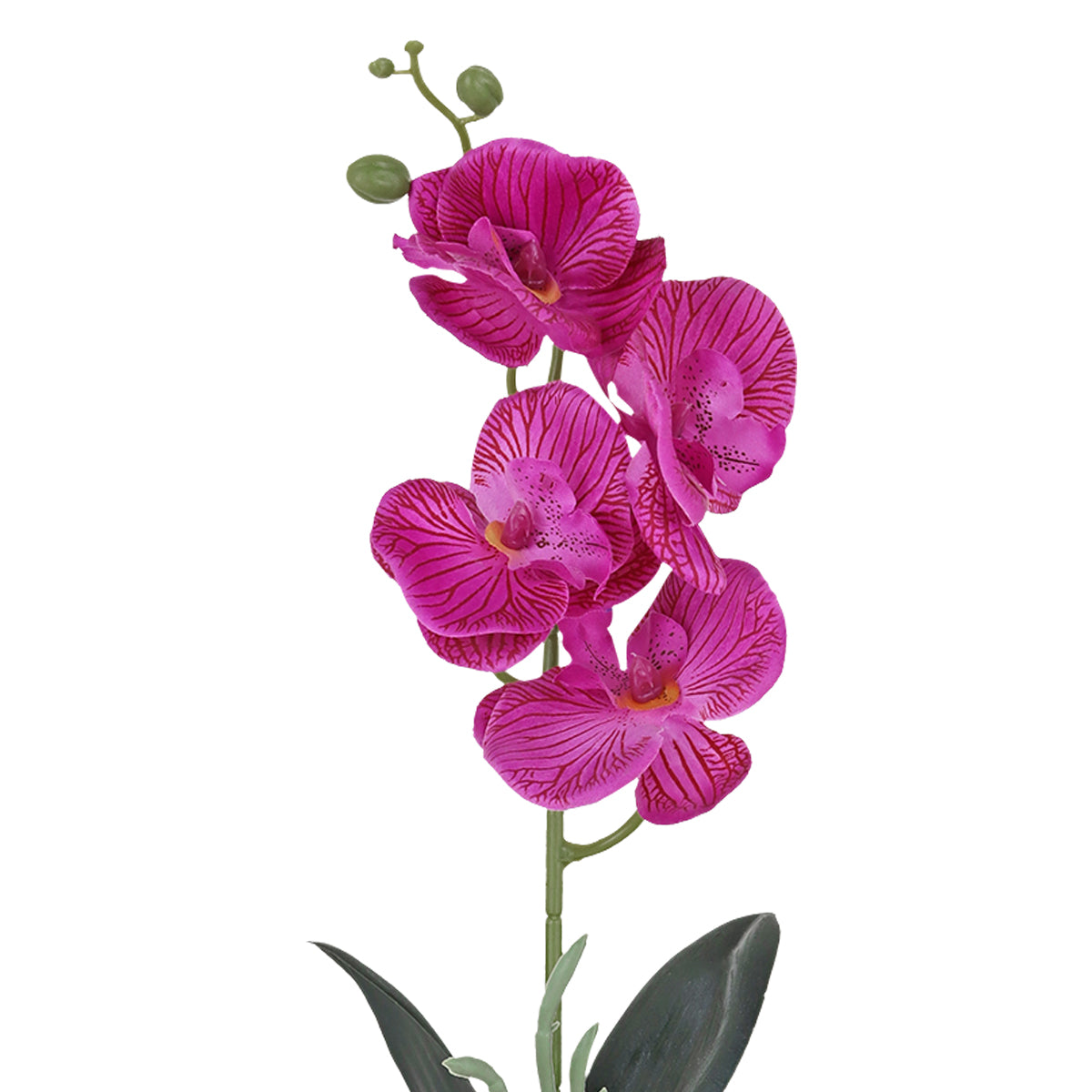 Maceta Clásica con Orquídea Artificial, Color Morado