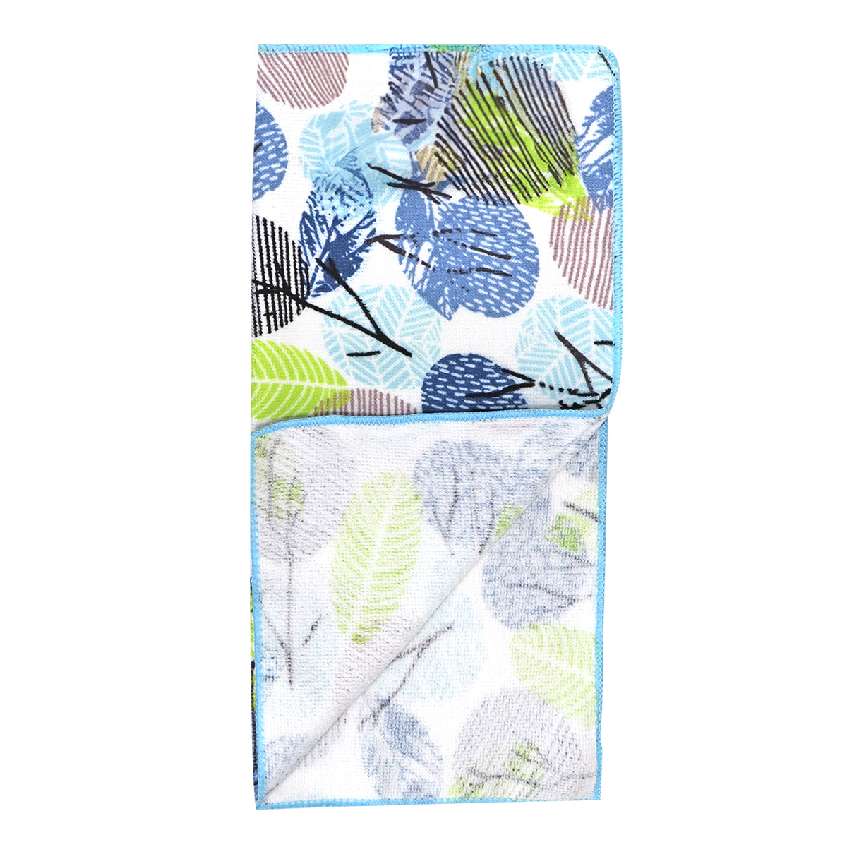 Trapo de Cocina, Diseño Hojas, Color Azul