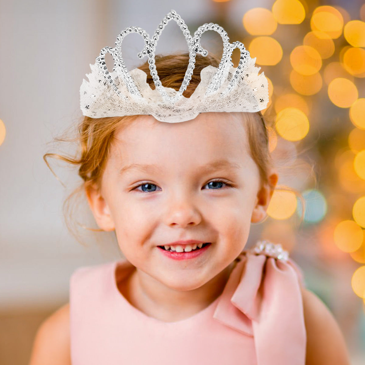 Juguete Corona de Princesa con Detalles de Encaje Color Blanco