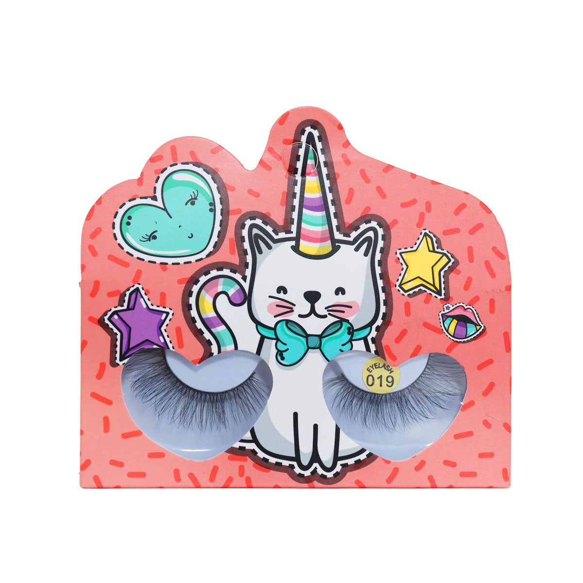 Pestañas Postizas, Empaque de Gatito con Cuerno de Unicornio