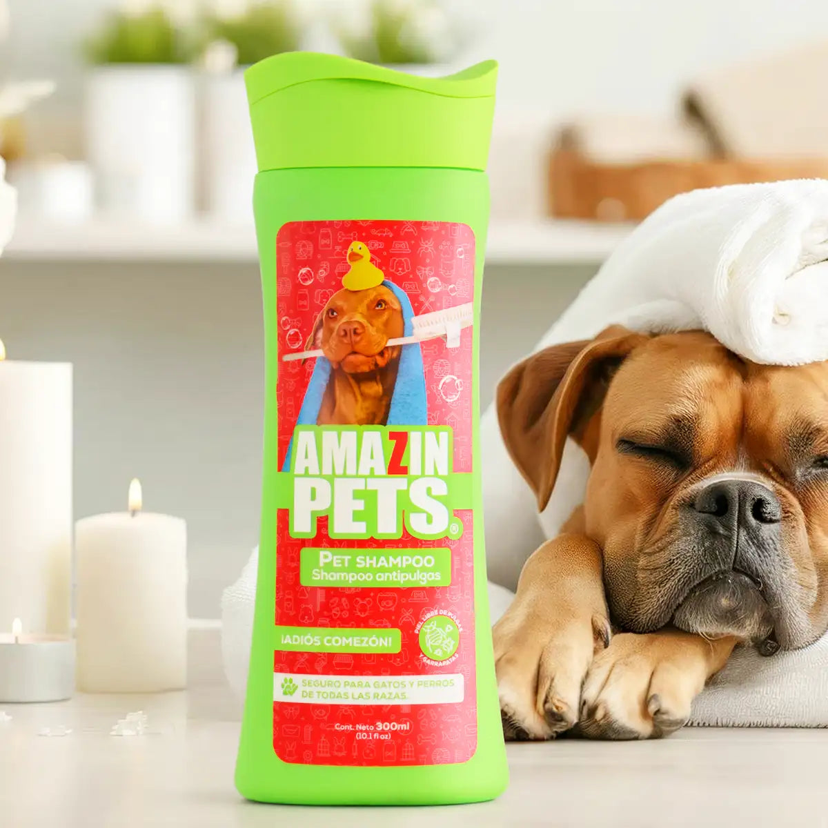 Shampoo Antipulgas para Mascotas, 300 ml