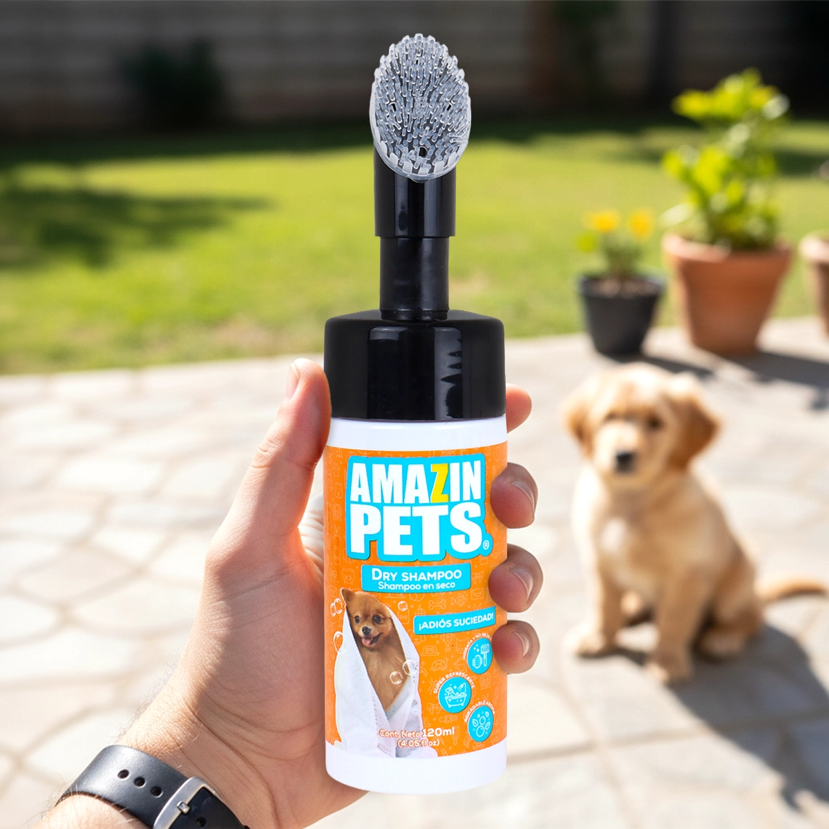 Shampoo en Seco para Mascota, 120 ml